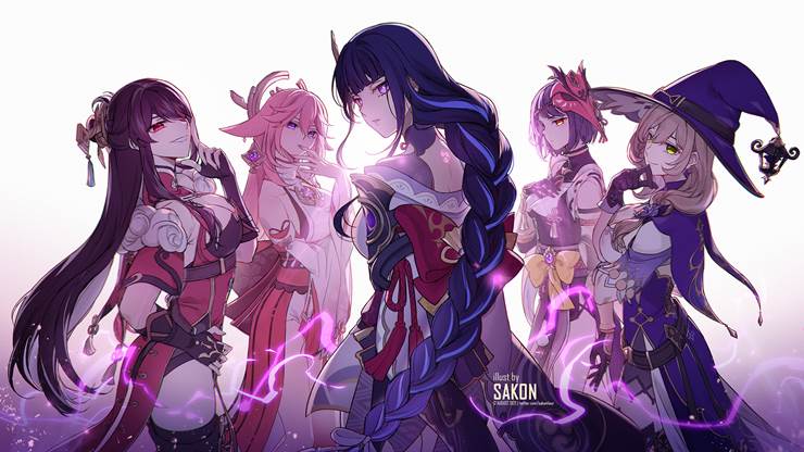 Raiden Shogun, 雷神巴尔, Genshin Impact, Kujou Sara, Beidou (Genshin Impact)