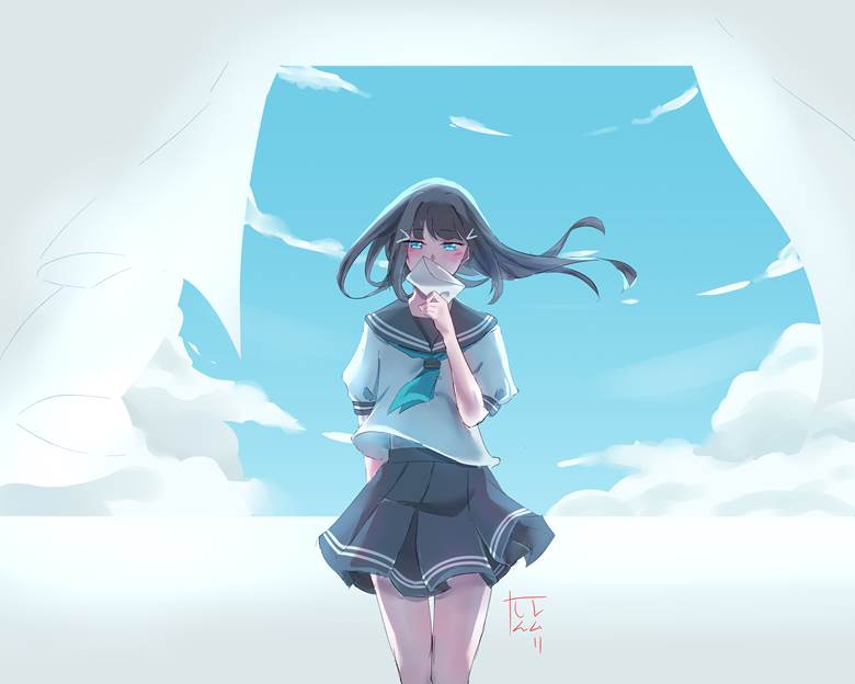 黑泽黛雅, Dia, LoveLive! Sunshine!!, Love Live, 涂鸦, 夏天, 云