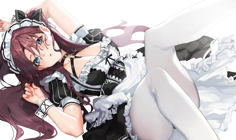 原创, 女孩子, 女仆, 女仆装, 白裤袜