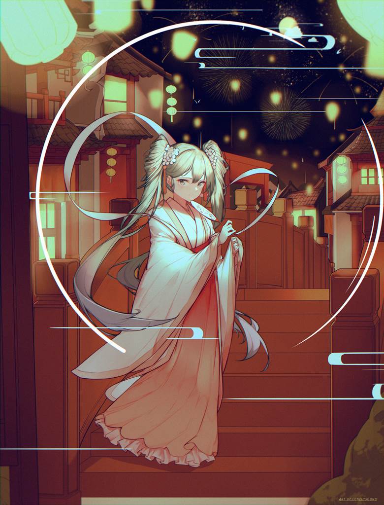 young girl, 初音未来, 风景, Xiatian, tanabata, VOCALOID 100收藏, 中秋明月初音