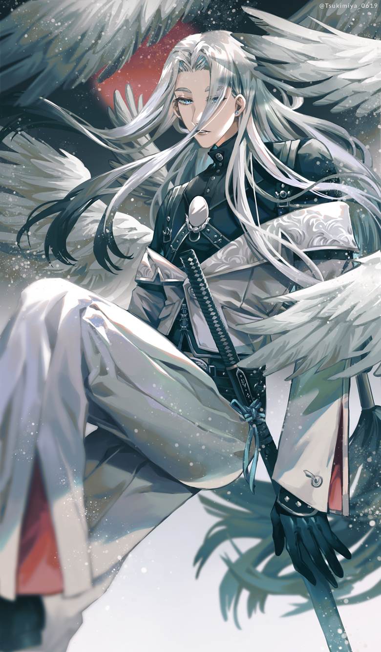 姫鹤一文字|秋ら的pixiv美少年人物插画图片