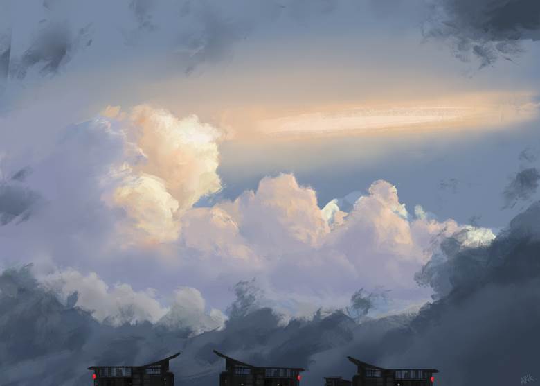 五月の云·其三|ArlkNazh的天空云层插画图片