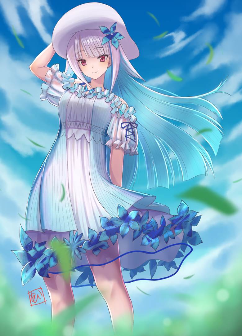 彩虹社, 莉泽·赫露艾斯塔, Helesta fanart, 虚拟youtuber, 蓝天, 夏天, Virtual Youtuber 100+ bookmarks