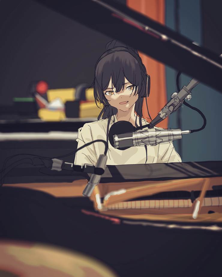 Sakuya Shirase, The Idolmaster: Shiny Colors, singing and playing an instrument, pretty, handsome girl