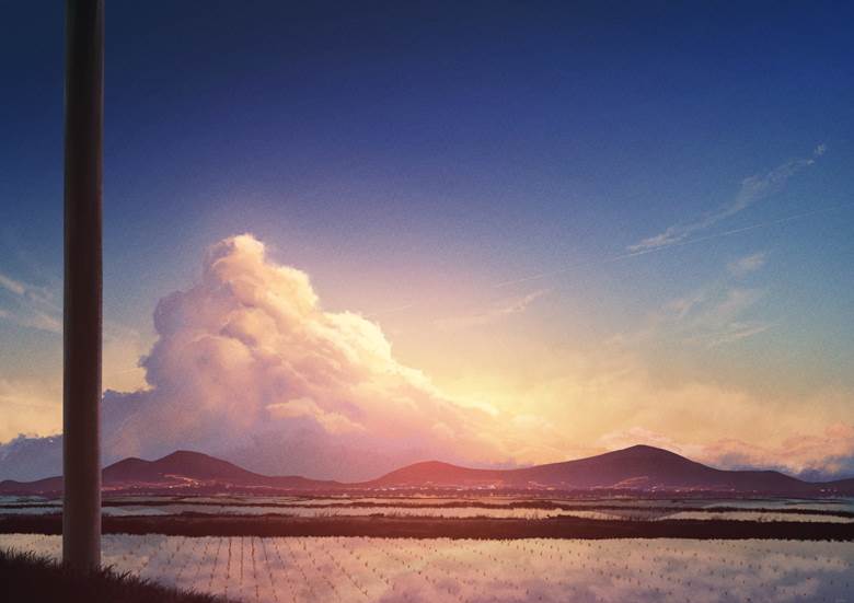 帰路|伊豆狐(いずこ)的云层天空插画图片