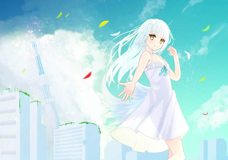 Festival of white, 女孩子, 原创, 白发, 白色连衣裙