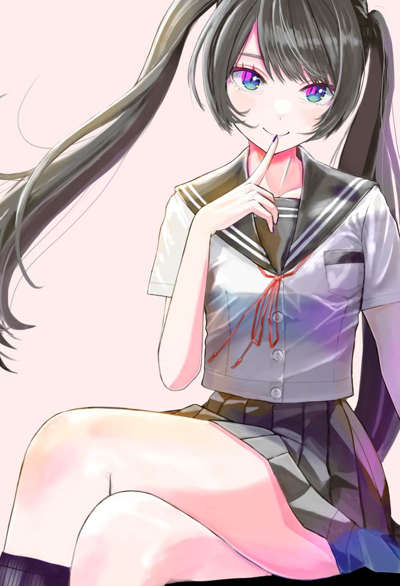 女高中生, 双马尾, 水手服, 女孩子, 原创