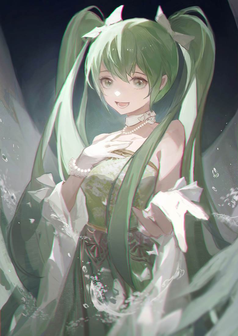 初音ミク颜川的初音未来插画图片