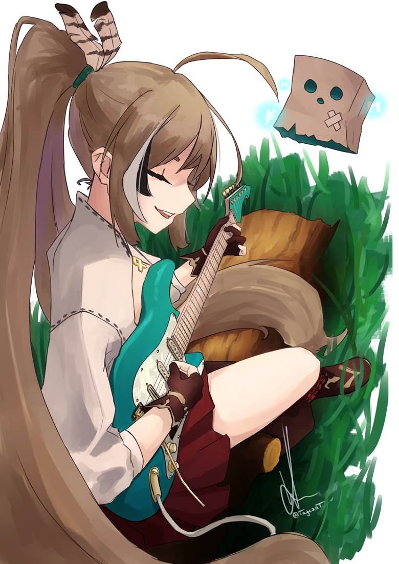 virtual YouTuber, Nanashi Mumei, guitar, girl