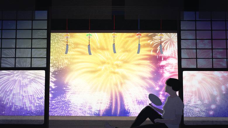 original, scenery, background, creation, fireworks, starry sky, sky, night sky, summer, summer sky