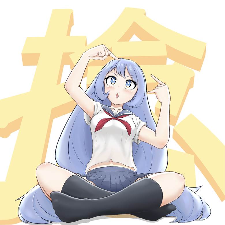 kawaii, girl, blue hair, sailor uniform, uniform, Nejire Hado, My Hero Academia, My Hero Academia