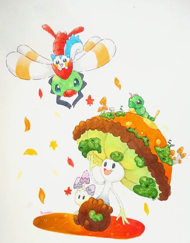 关都#193薄翼宝可梦，蜻蜻蜓(ヤンヤンマ)插画图片