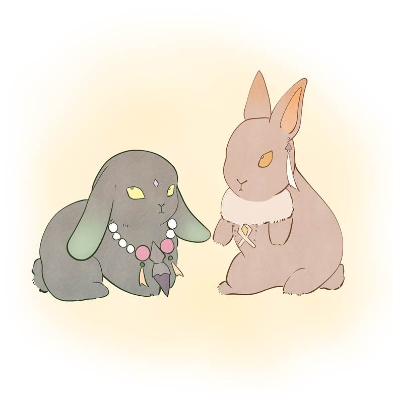 |无名です的小兔子动物插画图片