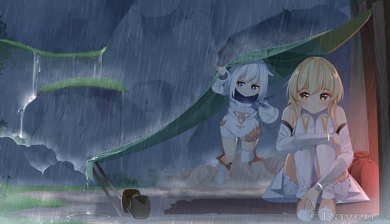 雨の中|Raven的米哈游原神插画图片