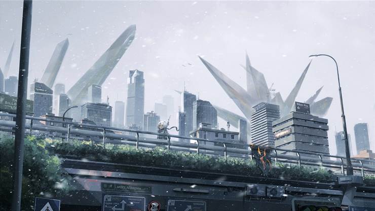 切尔诺伯格的冬天|kirok的pixiv风景壁纸插画图片