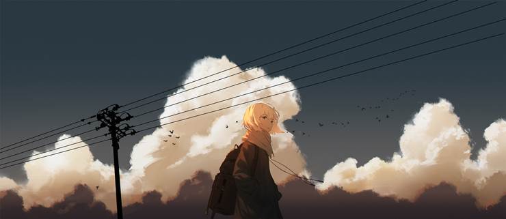 女孩子, 风景, everyday life, 连帽衫