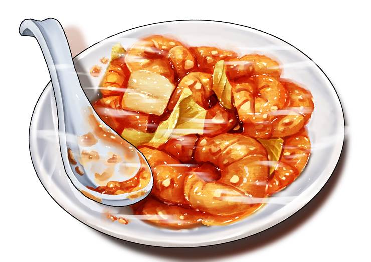 虾辣椒|插画师兼子的食物插画图片