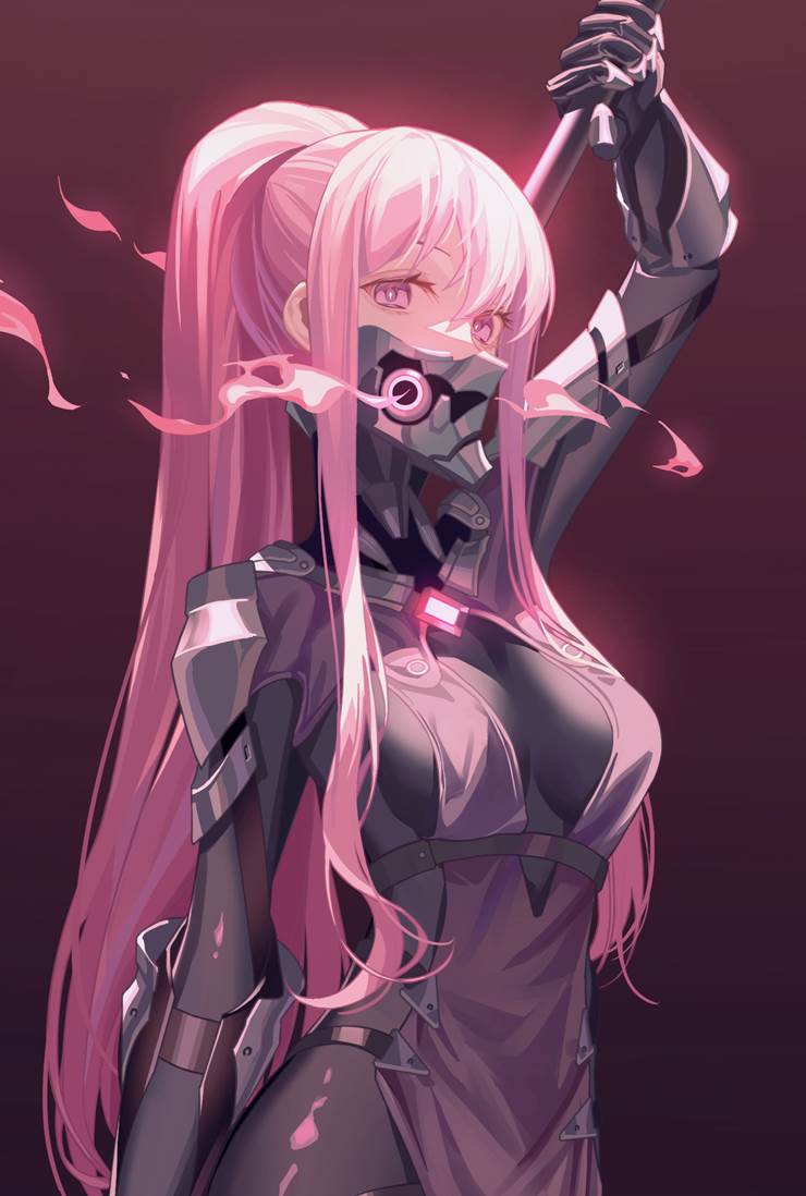 armed girls, 机械, Hololive, 面具, 森美声, 连身紧身衣, Virtual YouTuber 10000+ bookmarks, 西装佬（Youtuber）