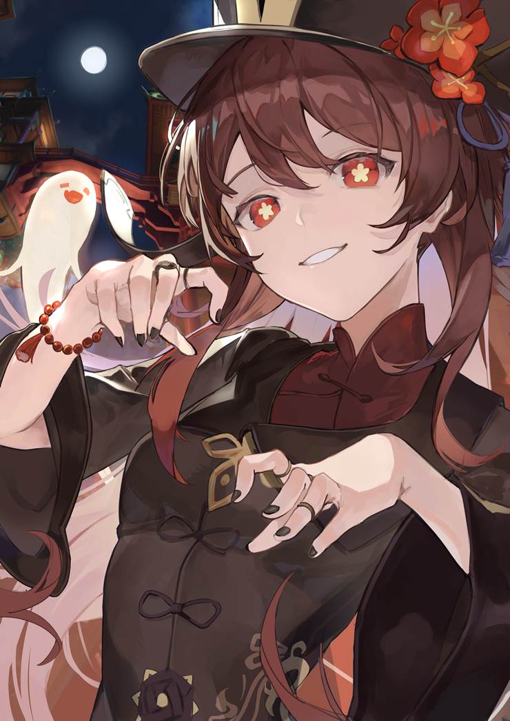 胡桃|カラスロ的米哈游原神插画图片