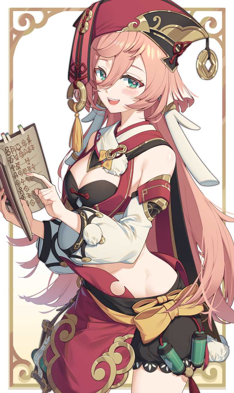 甜美女孩烟绯的原神pixiv插画图片