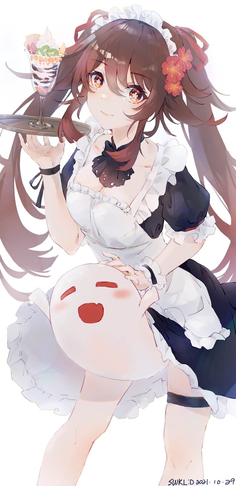 Genshin Impact, Hu Tao, doujin, maid, Genshin Impact 5000+ bookmarks