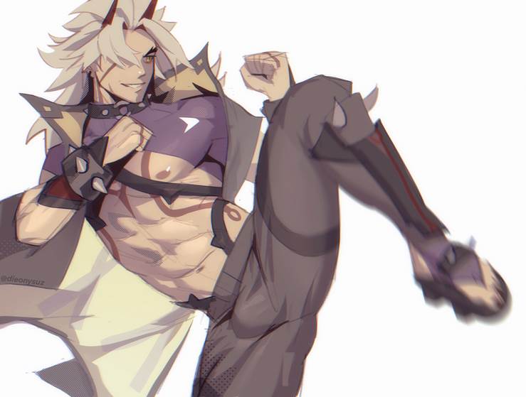Arataki Itto, man boobs, muscle, Handsome man, handsome