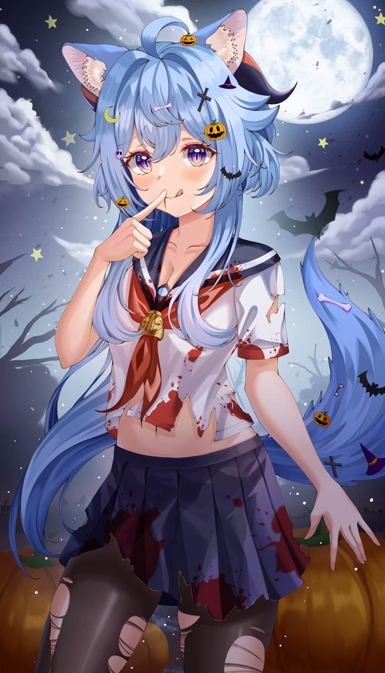 甘雨ハロウィン制服|siru的米哈遊原神pixiv插畫圖片