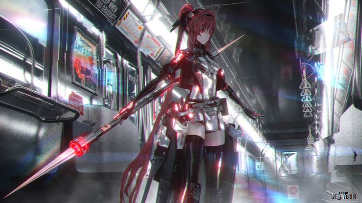 Punishing: Gray Raven, Willa, space, 风景, 女孩子, 涂鸦, fantasy, 机娘