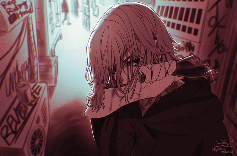 Tokyo Revengers, Tokyo Revengers, mikey, Manjiro Sano, halloween, akazukin, Tokyo Manji Gang fanarts, back alley