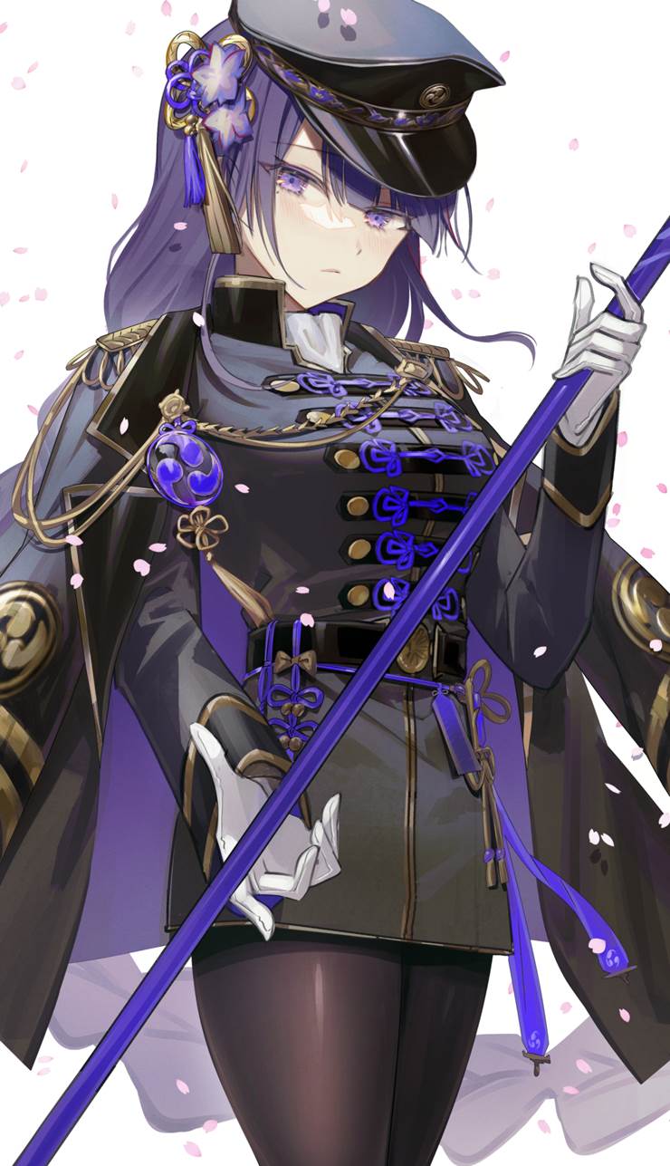 Genshin Impact, Raiden Shogun, 军装, 黑裤袜, 原神10000收藏