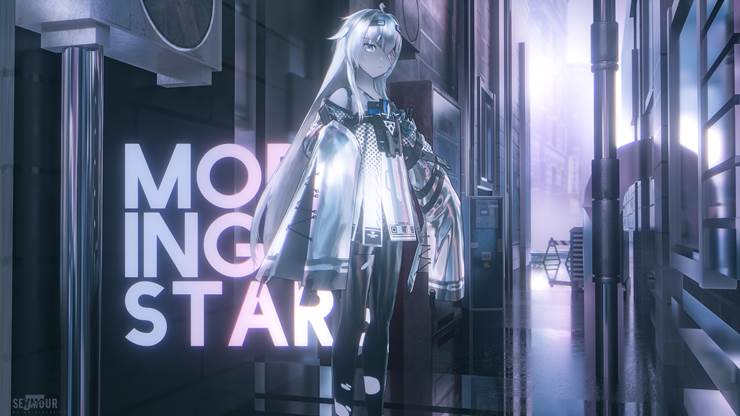 Punishing: Gray Raven, 21st, space, scenery, girl, doodle, fantasy, mecha girl, smile