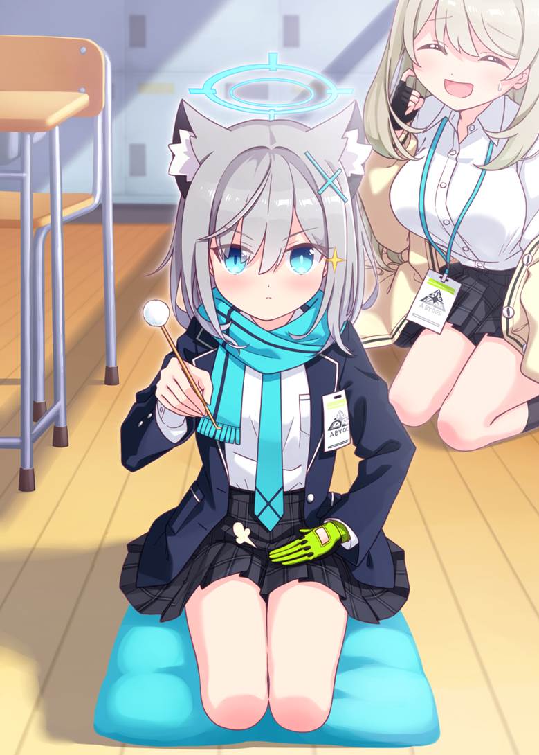 碧蓝档案, Sunaookami Shiroko, Izayoi Nonomi, ear cleaning, Blue Archive 1000+ users, 阿拜多斯废校对策委员会