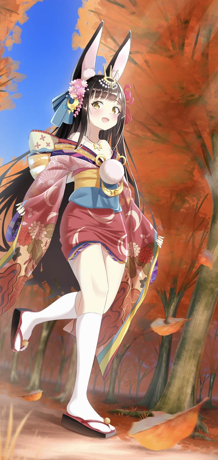 碧蓝航线, 碧蓝航线, 长门（碧蓝航线）, kimono, autumn leaves, 长门, 碧蓝航线1000users加入书籤