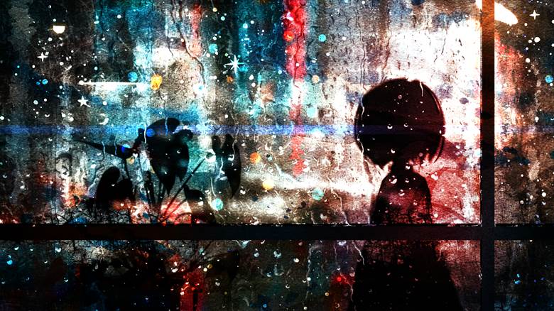 雨で垂れるネオン街|轮回（りんね）的Pixiv风景插画图片
