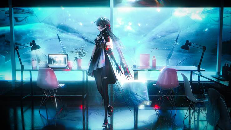 Punishing: Gray Raven, space, girl, scenery, doodle, fantasy, original works, mecha girl, Punishing: Gray Raven