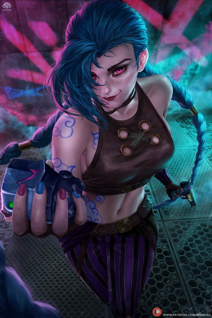 Arcane, Jinx, powder, illustration