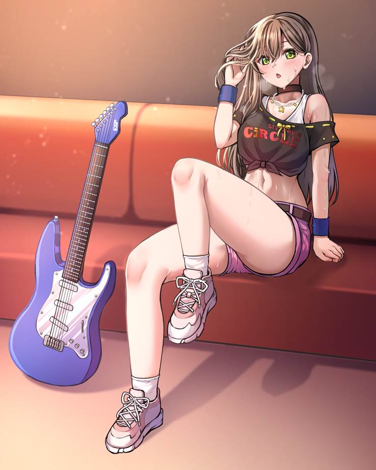 BanG Dream!, 花园多惠, 肚脐, 热裤, tied hem, BanG Dream! 1000+ bookmarks, 腹部, 腹肌