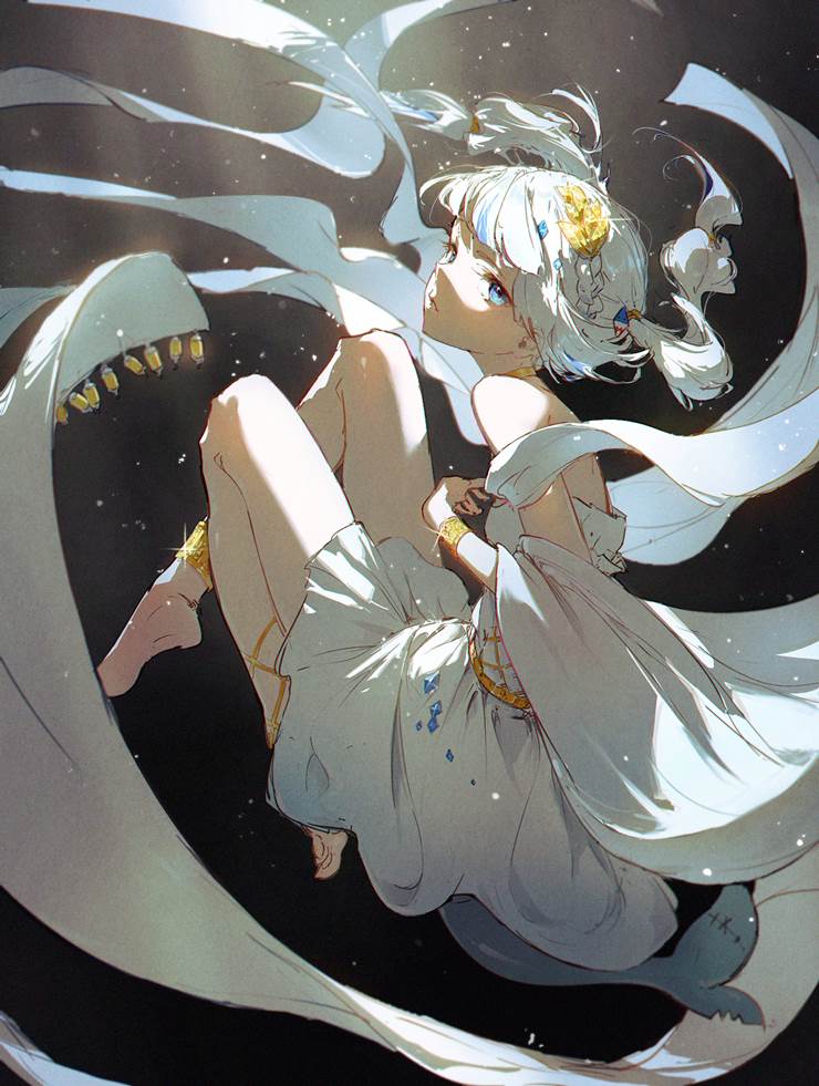 Hololive, Hololive 英语, girl, 噶呜·古拉, 虚拟youtuber, 赤脚