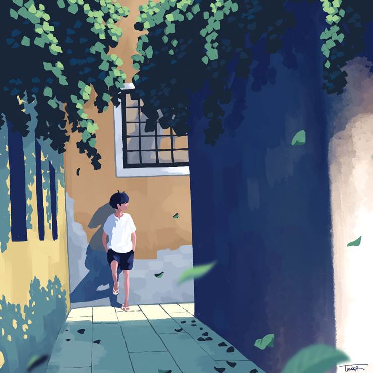 路地、阳だまり|插画师Taizo的胡同小巷插画图片