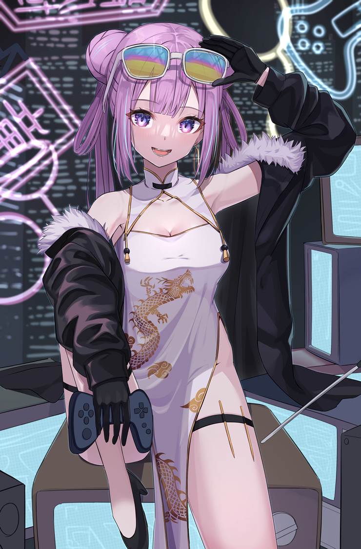 旗袍, 中国服装, 粉色头发, 女孩子, 原创1000users加入书籤