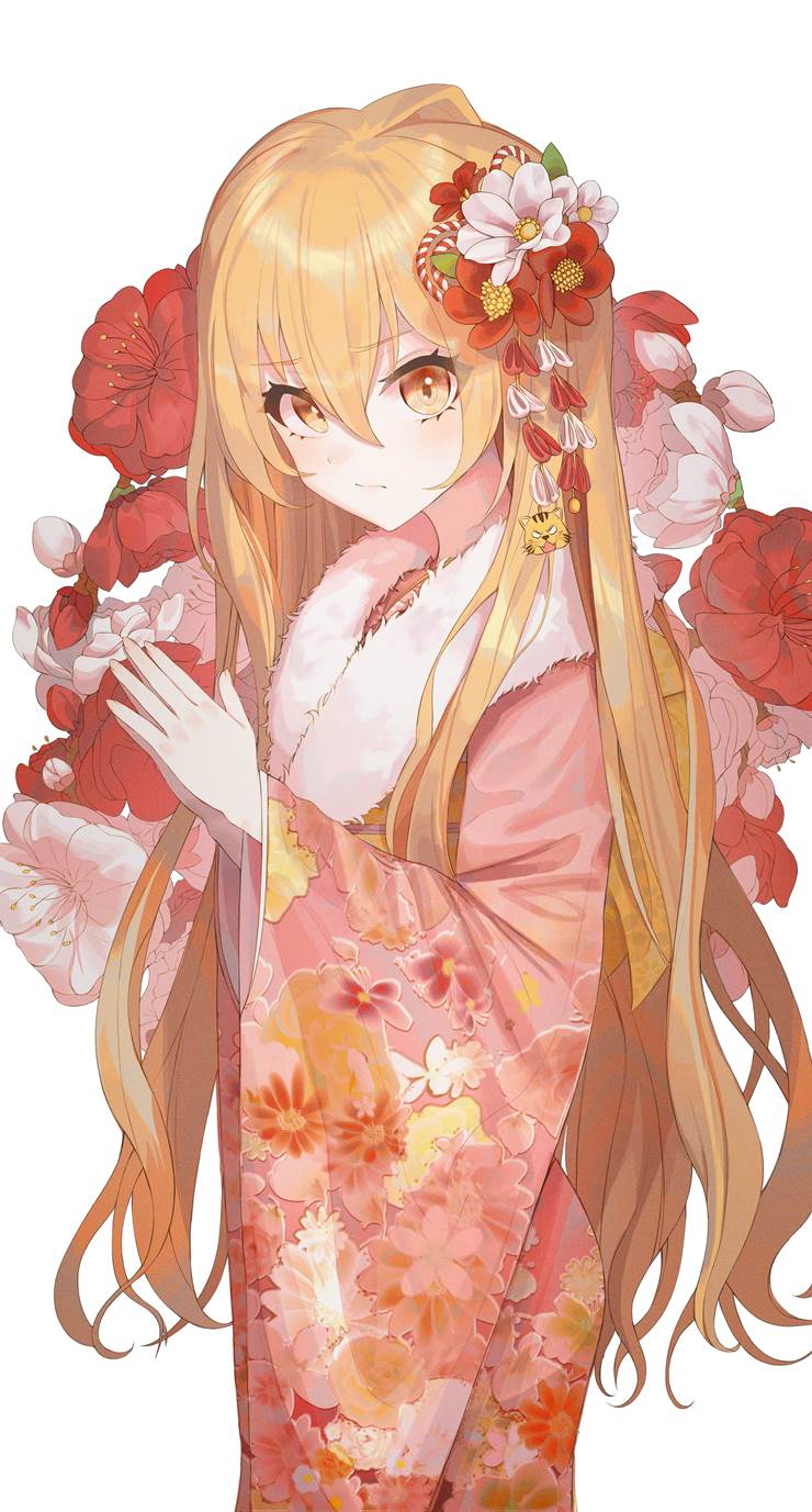 taiga aisaka, toradora!, new year’s card, kimono, girl