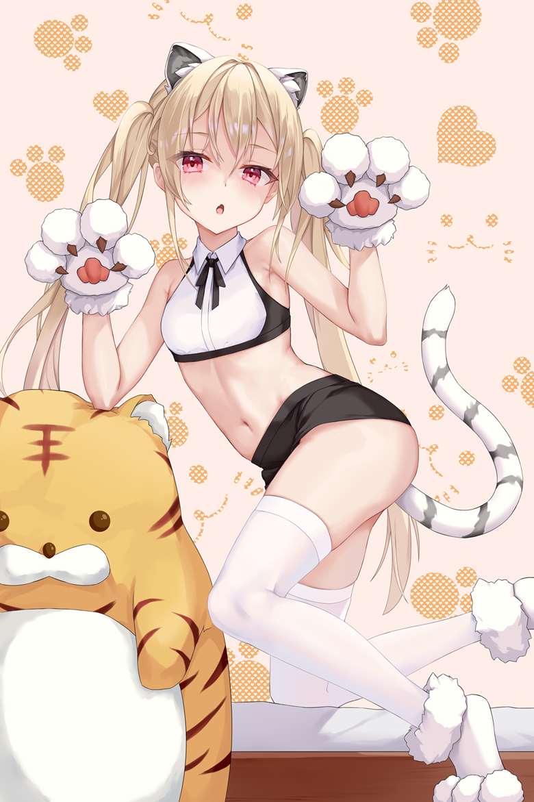 young girl, White silk pantyhose, alluring thighs, flat chest, Year of Tiger, girl