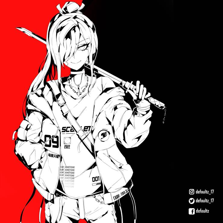 ErzaScarlet:Persona5Style|P站画师Defaultz_17的艾露莎·舒卡勒托插画图片