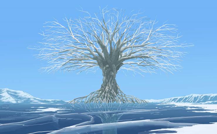冬の巨大树|P站画师sasami018的世界树插画图片