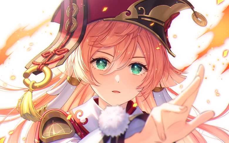 甜美女孩烟绯的原神pixiv插画图片