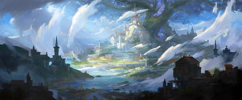 light and shadow, scenery, scenery, fantasy, background, original 1000+ bookmarks