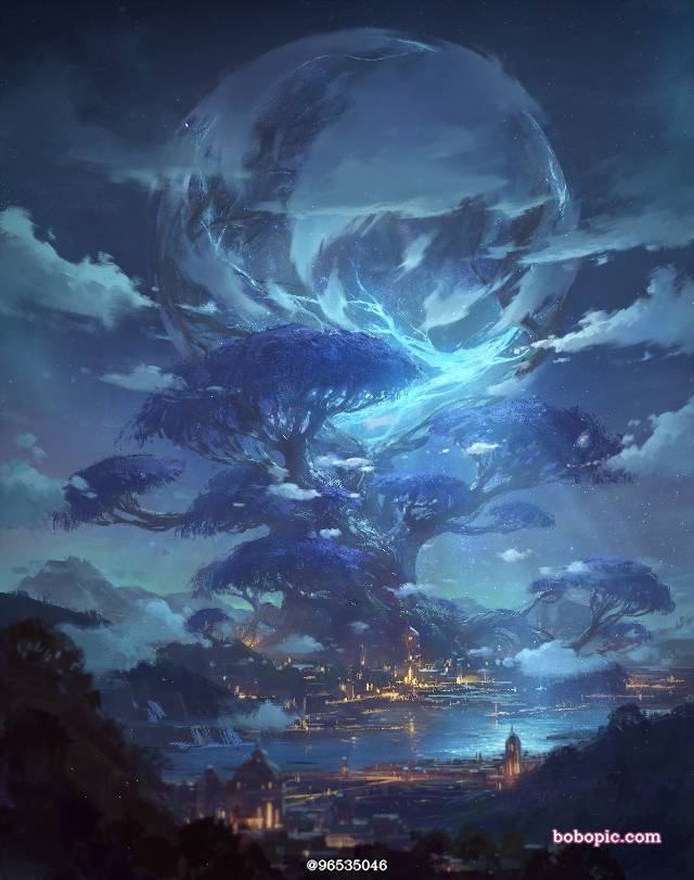 城市,夜景,奇幻,星空,风景图片