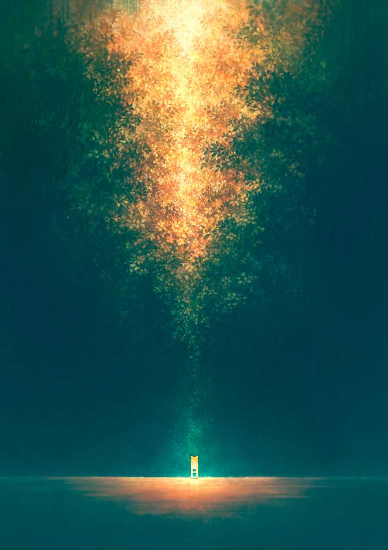 风景, forest, chair, background