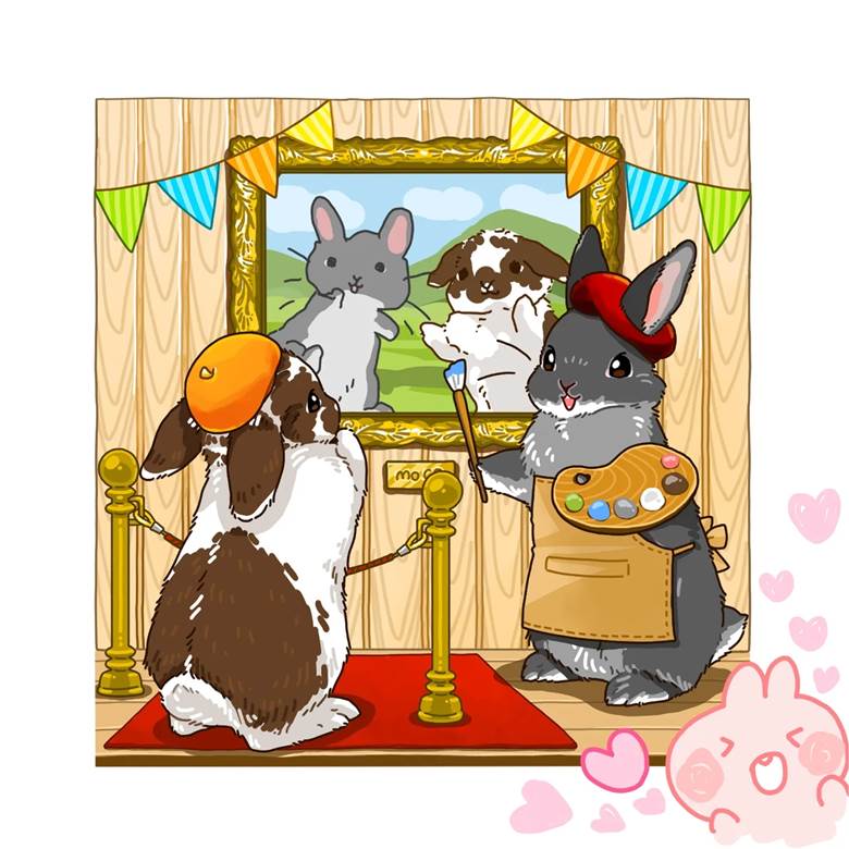 这是名古屋的个人展览|插画师VeryBerry的可爱兔子插画图片