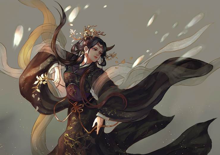 女孩子, 原创, original, light and shadow, ink painting, ink painting, 古风, 汉服